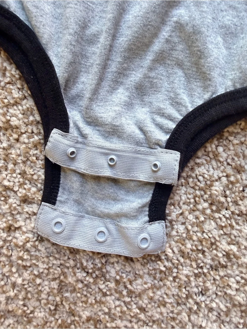 Nike Gray 'Just Do It.' Long-Sleeve Baby Bodysuit with Black Trim